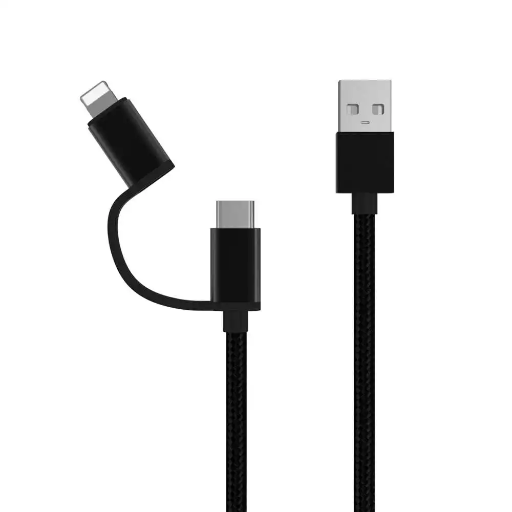 

2 in 1 Type C Date Line For huawei p20 p10 plus mate20 xiaomi mi6 mi5 k1 For Lightning iphone X 8 7 6 S plus Fast Charger Cables