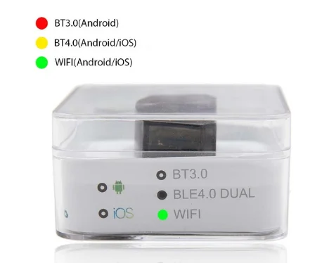 Vgate iCar Pro elm327 v1.5 WiFi/Bluetooth 3,0/4,0 Android Torque app OBDII scan tool elm 327 Поддержка Android/IOS - Цвет: Зеленый