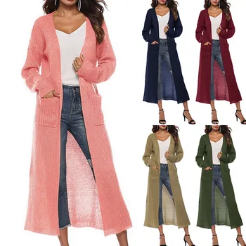 

Fashion Long Cardigan Women 2020 Fashion Harajuku Loose Knit Thicken Sweater Women Autumn Casual Solid Color Oversized Coat