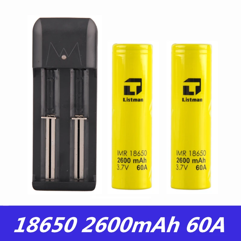 Vape батарея Listman IMR 18650 батарея 3,7 V 60A 2600mAh литий-ионная аккумуляторная батарея для бокс мод для электронных сигарет вейпер