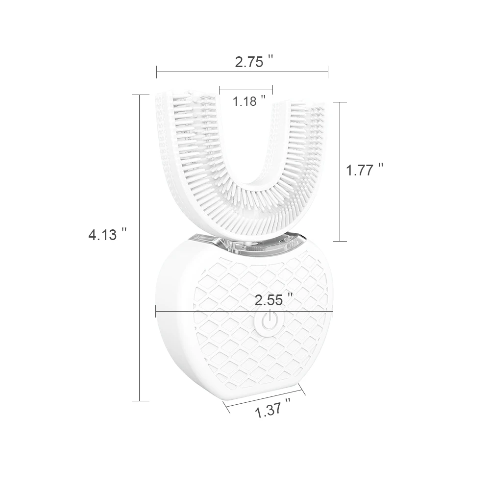 V-white 360 Умная автоматическая зубная щетка для взрослых u-типа USB перезаряжаемая зубная щетка для полости рта Беспроводная зарядка силиконовый флакон со щеткой