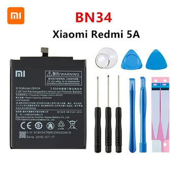 

Xiao mi 100% Orginal BN34 3000mAh Battery For Xiaomi Redmi 5A 5.0" BN34 High Quality Phone Replacement Batteries +Tools