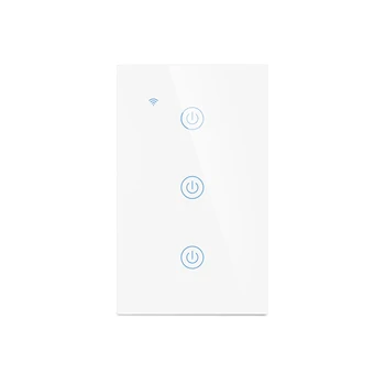 

Smart Wifi Light Switch Work with Alexa Google Assistant IFTTT Mobile Phone Remote Voice Control Touch 3Gang US Plug