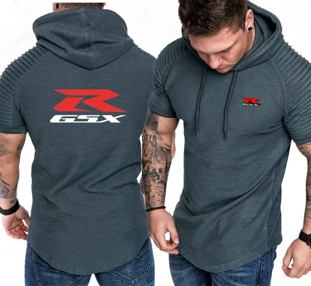 Для Suzuki Racing, принт, мужская толстовка с капюшоном и коротким рукавом, мужские толстовки, летнее худи, рубашка, пуловеры, хип-хоп спортивный костюм, пуловер - Цвет: 7