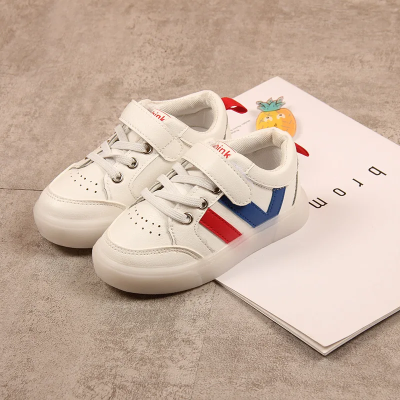 

2019 New Style Spring And Autumn Girls White Shoes BOY'S Children Sports Shoes Little Girl Students Breathable Korean-style Skat