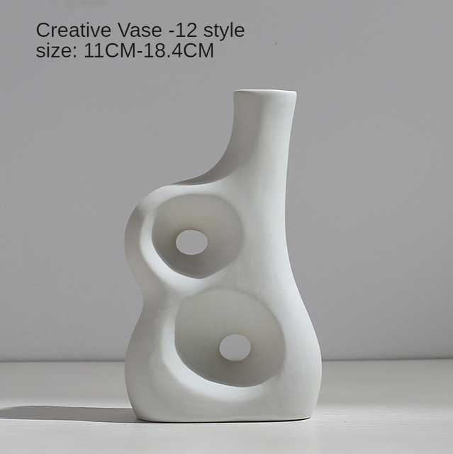 Ceramic Vase White Nordic Style Ceramic Vase Modern Minimalist Vase Vase for Home Decoration Decoracion Nordica Hogar