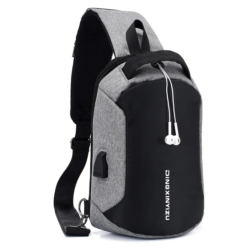 

Cross Border Direct Selling Men Business Casual Chest Pack Charging Theft Nursing Travel Bag Crossbody Bag