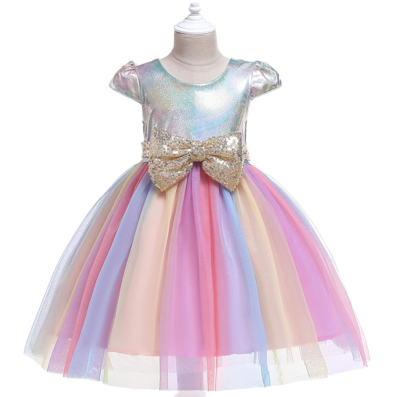 Детское фантазийное платье принцессы с единорогом; Детские платья на день рождения, свадьбу, вечеринку для милых От 3 до 8 лет; детская одежда для девочек