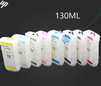 

UP brand 130ml 8PCS empty refillable ink cartridge compatible for HP 70 for HP Z2100 Z5200 DesignJet Fa with ARC chip