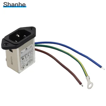 

panel mounting 3 pins ac socket 8A EMI filter 115/250VAC 8A 50/60Hz High & Low Corp. EMI power filter Connector