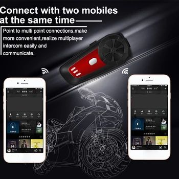 

1Pcs Motorcycle Helmet Bluetooth Headset M6 Wireless Intercom Riding Equipment Headset Fully Enclosed Integrated Walkie-Talkie F