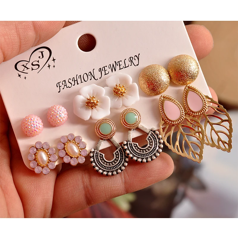 Новые Модные женские ювелирные изделия для девочек жемчужные серьги в стиле «бохо стиль Красивая 6 пар/компл. Рождество, высокое качество, прекрасный подарок
