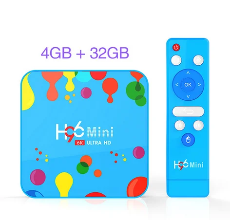 ТВ-приставка 4 Гб 128 ГБ H96 Мини Android 9,0 ТВ приставка Allwinner H6 четырехъядерный 6K H.265 Wifi Buletooth плеер netflix Youtube телеприставка - Цвет: Золотой
