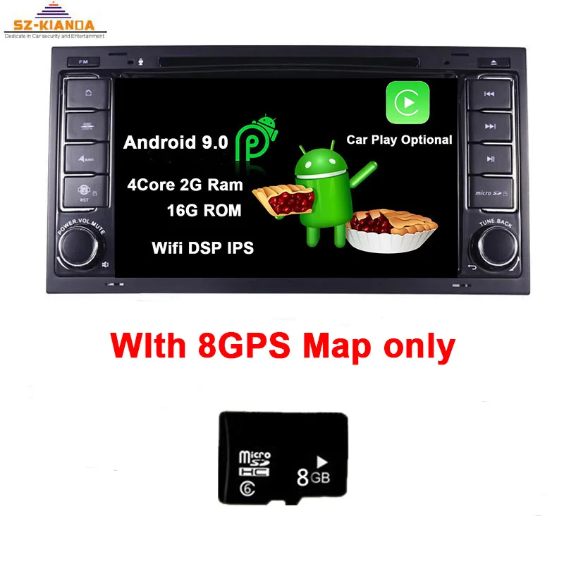 4Core 2G Ram 16G Rom " HD ips сенсорный экран Android 9,0 автомобильный dvd-плеер для Volkswagen VW Touareg T5 Transporter Multivan 2004-2011 радио аудио стерео - Цвет: 4Core 2G Ram 16G Rom