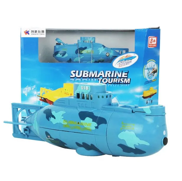 Шестиканальный мини Радиоуправляемый модель подводных лодок подводный Электрический пульт дистанционного управления корабль ребенок играть в воде забавные Рыбки Аквариум игрушка - Цвет: 3311 Blue