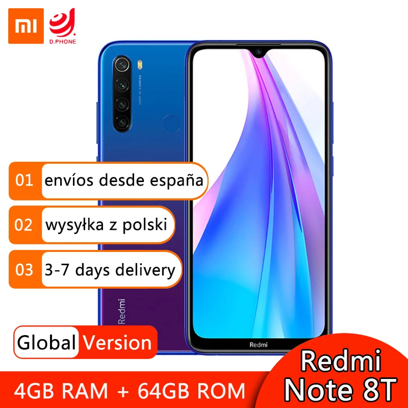 Global Version Xiaomi Redmi Note 8T 4GB 64GB Smartphone Snapdragon 665 Octa Core 48MP Quad Camera 6.3 Global Version Xiaomi Redmi Note 8T 4GB 64GB Smartphone Snapdragon 665 Octa Core 48MP Quad Camera 6.3