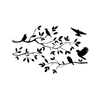 

Nice Arts Home Decor Wallpapers Flying Birds Tree Wall Stickers Removable Decal Posters DIY Living Room Mural Decor