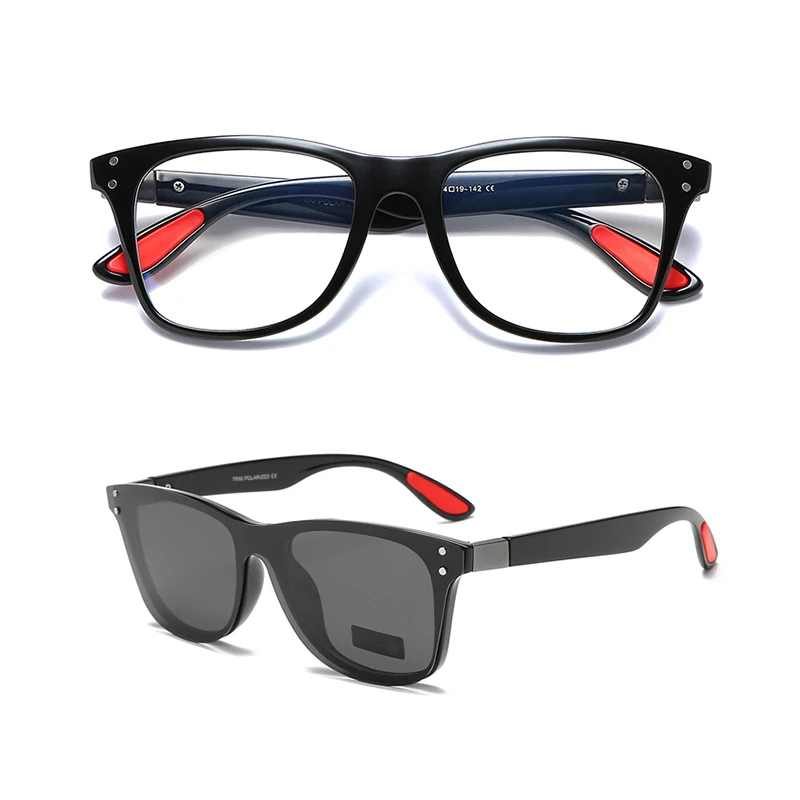 Pro Acme TR90, оправы, анти-синий светильник, очки для мужчин и женщин, синий светильник, блокирующие очки, 2 в 1, магнитный зажим, солнцезащитные очки PA1300 - Цвет оправы: C1 Bright Black