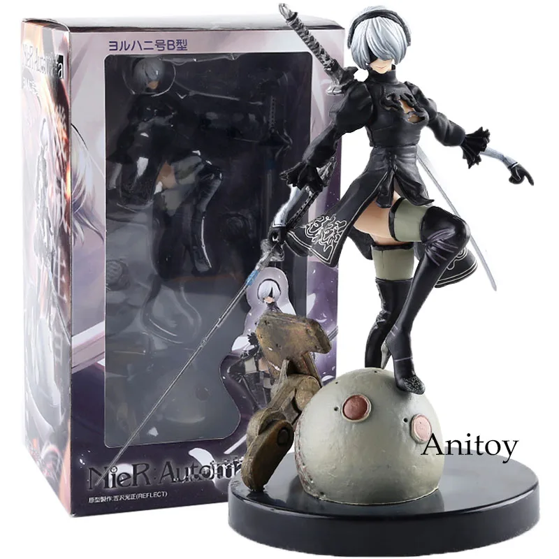 2B with box Игра Аниме Фигурка NieR Automata jorha ПВХ NieR: Automata фигурка № 2 Тип B 2B/№ 9 Тип S 9S Коллекционная модель игрушки - Цвет: 2B with box