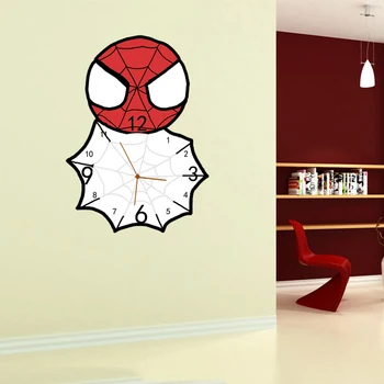 

Living Room Wall Clock Modern Bedroom Mute Clock Cartoon Animation Creative Clock Wall Clock Pocket Watch Superman