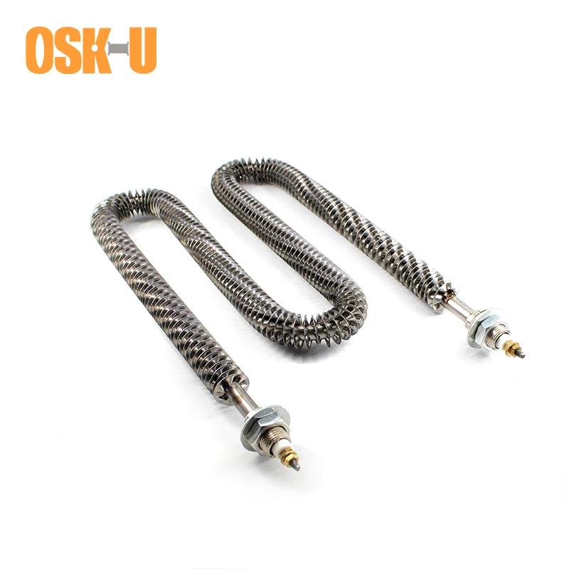 Finned Tubular Heating Element W Type 220/380V M16/M18 Thread Heater 10/12mm Tube Diameter 1.5/2.5/3.5KW | Бытовая техника