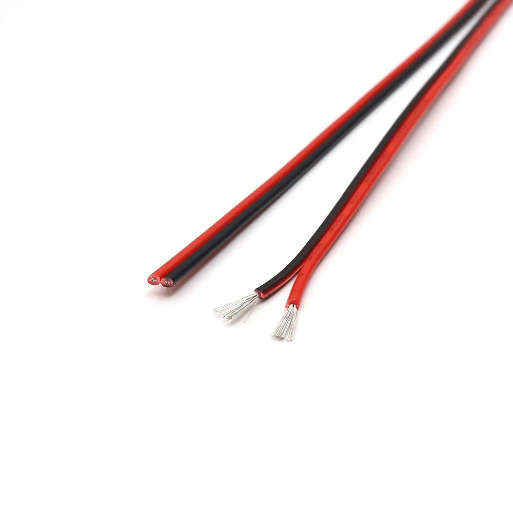 10 м/лот) UL2468 24AWG 2pin луженая медь красный черный провод ПВХ изолированный Электрический удлинитель Светодиодная лента - Цвет: Красный