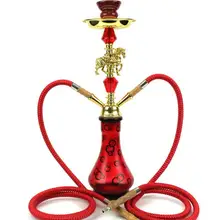 Двойной шланг кальяна набор наргиле трубка для кальяна с керамической чашей для ароматизаторов металлический уголь щипцы Chicha Narguile аксессуары