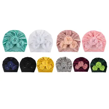 

5pcs Cute Children Gold Velvet Indian Hat Simple Fashion Baby Kids Pullover Cap
