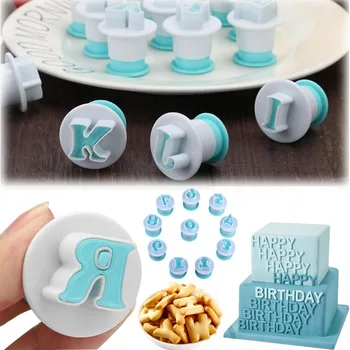 

26 Uppercase and Lowercase Letters Digital Biscuit Spring Pressing Die Fondant Baking Tools Fondant Cake Decorating Tools
