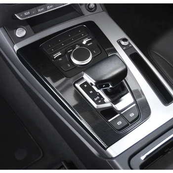 

For Audi Q5 2018 Carbon Fiber Style Console Inner Gear Shift Box Sequins Cover Trim Stall Decoration Strip Sticker Car Styling