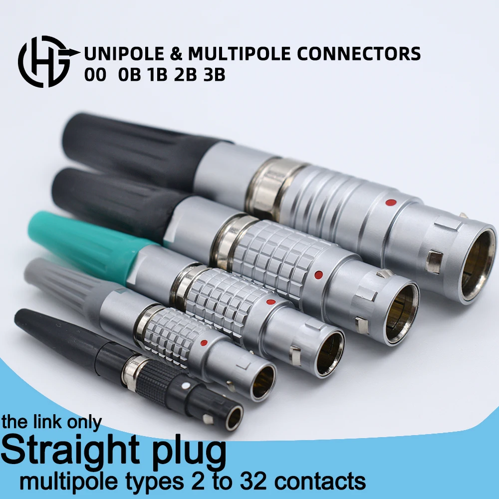 Plugue Reto Masculino de Lem Conector Auto-travamento Círculo Compatível Fgg 00b 0b 1b 2b 3b 10 12 14 16 18 24 26 30 Pin