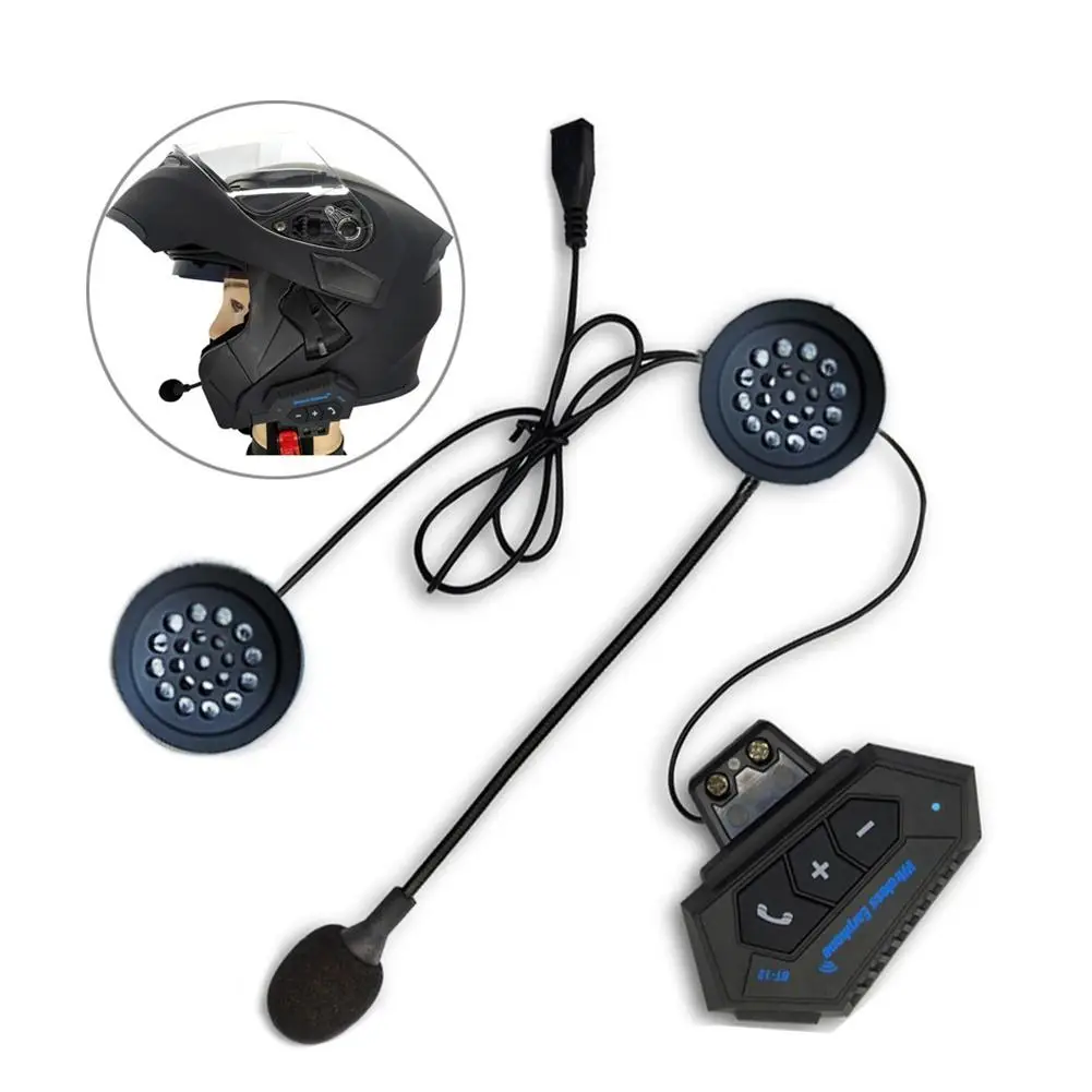 B35 BT Bluetooth Motorcycle Helmet Headset MP3 Microphone Earphone Headphon U3O5 
