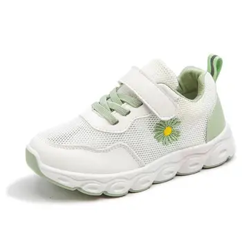 

Kids Shoes School PU Tennis Shoes Flowers Girls Princess Casual Shoes Children Running Sneakers Fashion Sports Green /Pink
