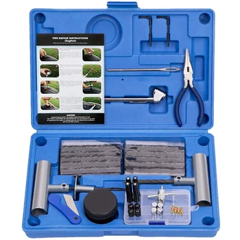 

Tire Repair Kit - 67Pcs Heavy Duty Tire Repair Tools & Tire Repair Set for Car, Car Tubeless Heavy Duty Repair Tool