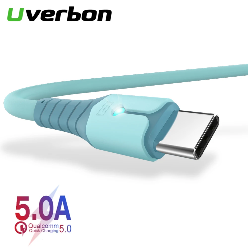 USB Type C Cable 5A Quick Charging Data Sync Cord Liquid Silicone USB-C For Samsung S20 Xiaomi Huawei Fast Charger Wire | Мобильные