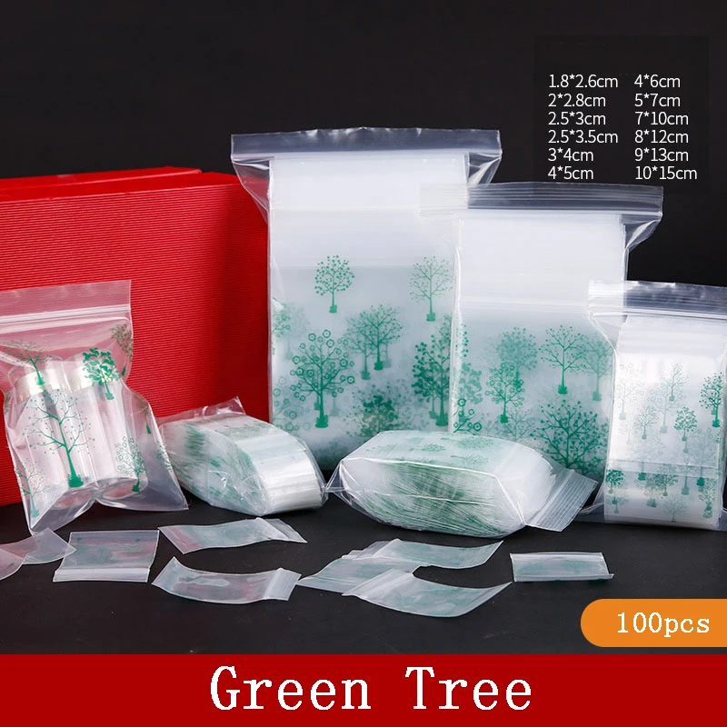 100Pcs Mini Ziplock Bags Small Plastic Zipper Bag Packaging Pill Bags