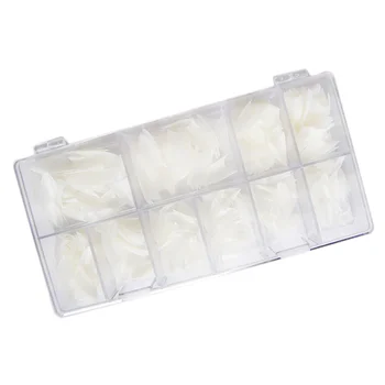 

500 Pcs/1 Box Manicure Stickers Fake Nails Half Cover False Nails Sticky Pieces Fake Nail Stickers Nail Patches (Transparent Col