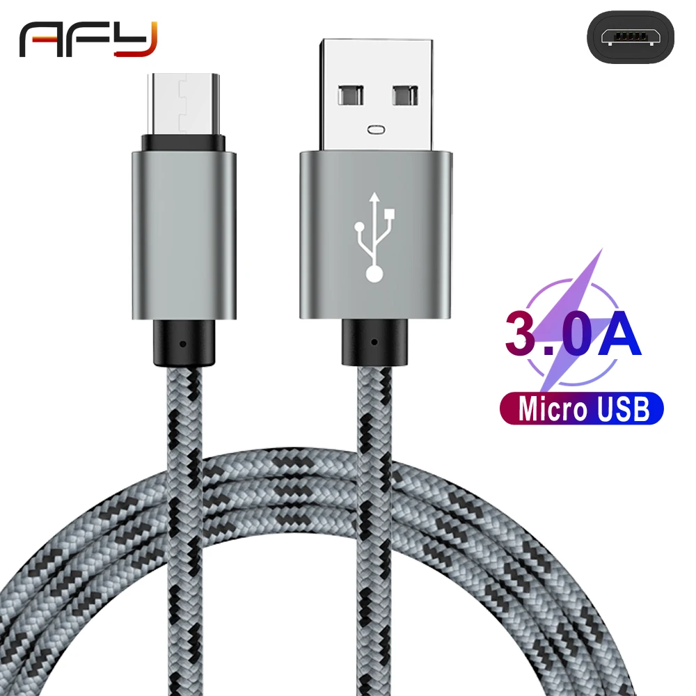 AFY USB кабель Micro быстрая зарядка для xiaomi redmi note 5 samsung s7 microusb нейлоновый провод