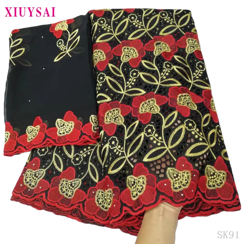 XIUYSAI швейцарская вуаль кружева tissu broderie africain suisse сухое кружево нигерийские кружевные ткани ткань из Дубая 5 ярдов