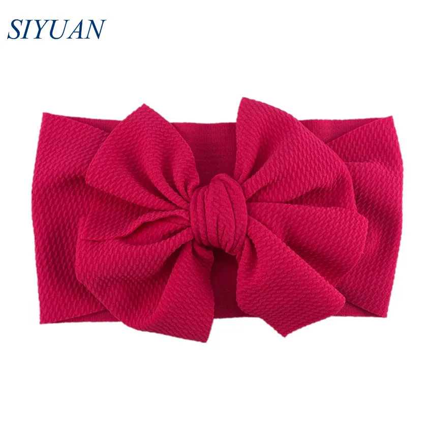 15pcs/lot DIY Boutique Kids Adjustable Waffle Headband with 6 inch Hair Bow Hotsale Princess Party Headwear 20 Colors HB104