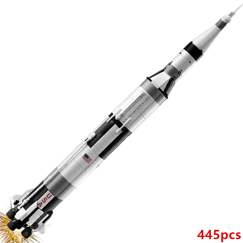 

2020 MOC Aerospace Apollos 11 Saturn V Rocket Launch Space Spacecraft City Building Blocks Classic Model Bricks Kits Sets ideas