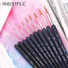 10 шт./партия, Волчья шерсть, крючок, ручка, кисти для рисования, для рисования, акварельные краски, ручка для рисования, школьные офисные принадлежности