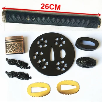 

Nice Iron Hand Guard Fittings for Japanese Samurai Sword Katana/Wakizashi Set Accessory Tsuba+FUCHI+KASHIRA+MENUKI+HABAKI