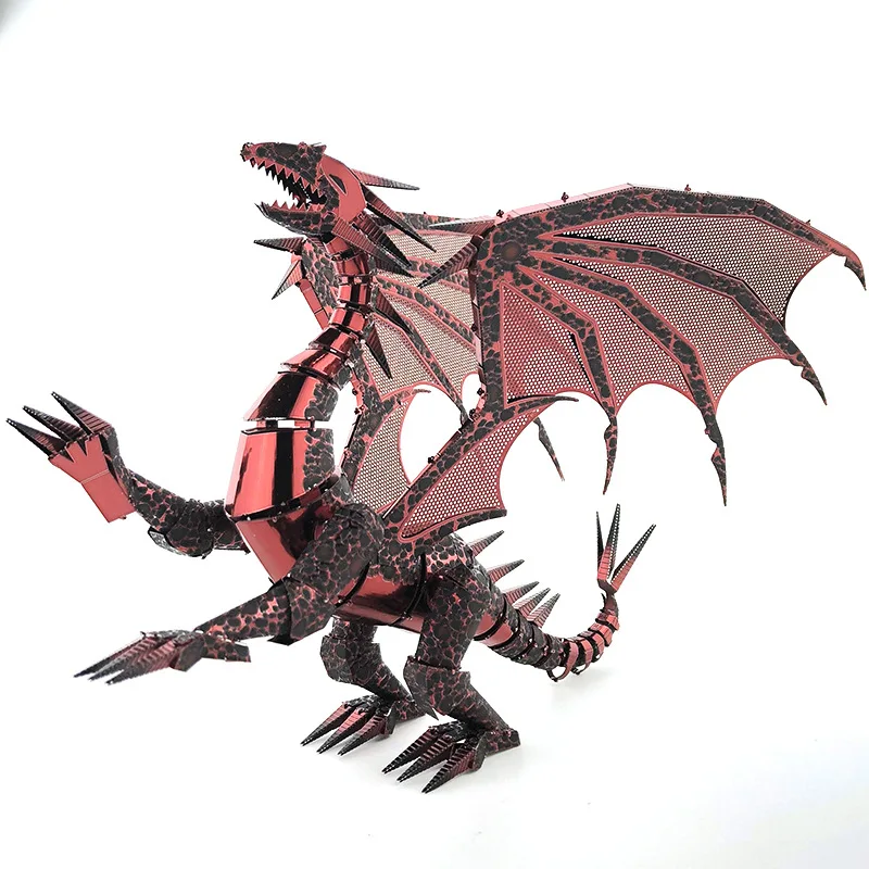 

Piececool Color Version Metal 3D Jigsaw Puzzle DIY Assembled Model Dragon Flames Evil Painting