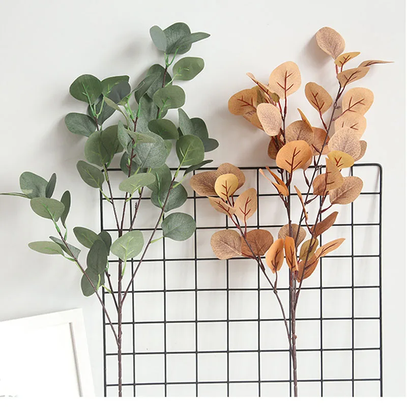 

5pcs Artificial Eucalyptus Branch Simulation Eucalyptus Leaf Plant Wedding Party Home Decoration