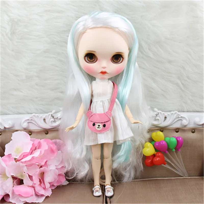 Кукла Blyth ICY DBS с белыми волосами ручной росписью длинные ресницы и сонные глаза №