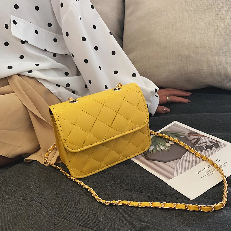 

Rhombus Bag Women's 2019 Korean-style New Style Simple Versatile Fashion Small Square Bag Chain Crossbody Bag