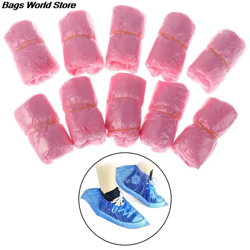 Shoe covers 100pcs/lot Overshoes Shoe Care Kits Disposable Shoe Covers Plastic Rain Waterproof Overshoes Boot Covers