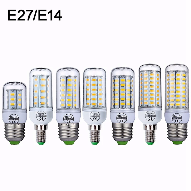 

E27 LED Bulb E14 LED Lamp 24 36 48 56 69 72LEDs SMD5730 220V Corn Bulb LED Chandelier Light Energy Saving Bulb for Home Lighting