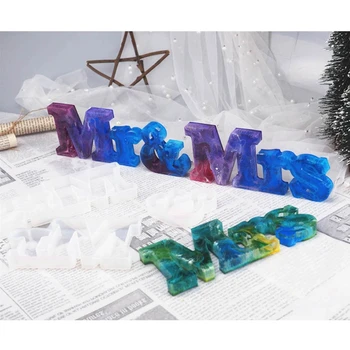

3 Pack Handmade Alphabet Mr & Mrs Letter Resin Molds Kit Mr & Mrs Couple Epoxy Resin Casting Molds Art Craft Tools